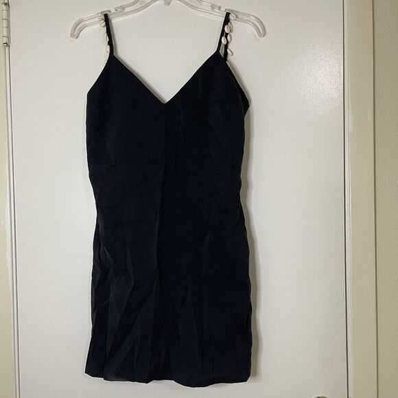 ZARA BLACK CAMISOLE TANK MINI DRESS WITH BEADED SEASHELLS REF.3564/156 - Picture 2 of 5